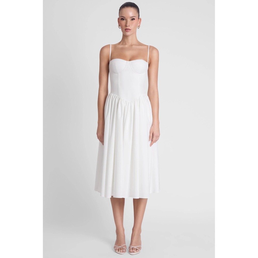 L'EAU Ballerina Bustier Midi Dress White‎ Size XS New With Tags